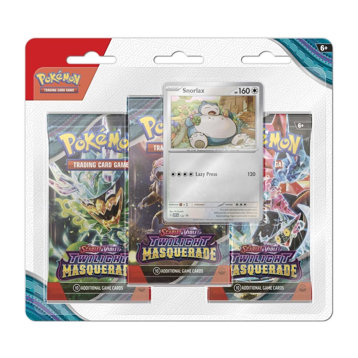 Pokemon TCG: Scarlet & Violet-Twilight Masquerade 3 Booster Packs & Snorlax Promo Card